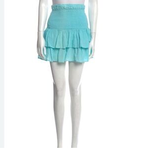 Honorine Pixie Flouncy Flirty & Fun Ruffled Tiered Smocked‎ Mini Skirt Sz M NWT